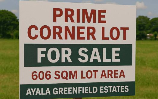 606 SQM Prime Corner Lot for Sale in Ayala Greenfield Estates, Calamba, Laguna