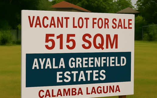 515 SQM Vacant Lot for Sale in Ayala Greenfield Estates, Calamba City, Laguna
