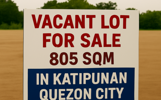 805 SQM Vacant Lot for Sale in Katipunan, Quezon City