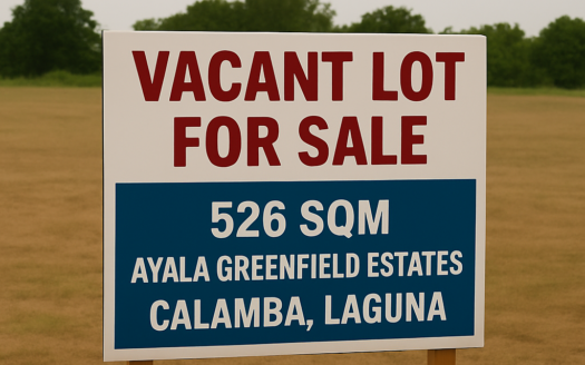 526 SQM Vacant Lot for Sale in Ayala Greenfield Estates, Calamba, Laguna
